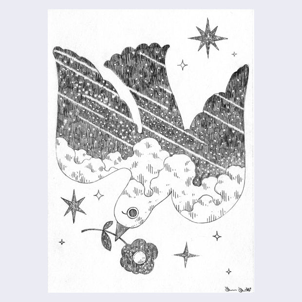 Yoskay Yamamoto - Flower Bird Wind Moon - "Sketch June 03"