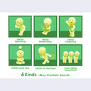 6 different designs for Smiski @ work blind box. Options are: Approving with thumbs up, researching on laptop, presenting, good idea with lightbulb, late to work with briefcase and a group of 3 thinking.