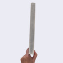 This is a book spine that is painted over with silver.