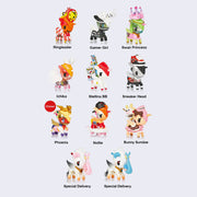 11 differently designed vinyl unicorno figures. For more detailed explanation, reference product description.